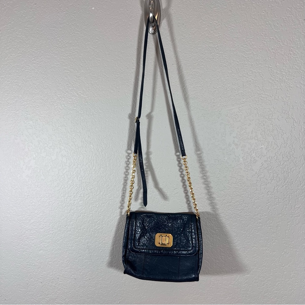 Juicy Couture Y2k Black Buffalo Leather Crossbody Bag… Gem
